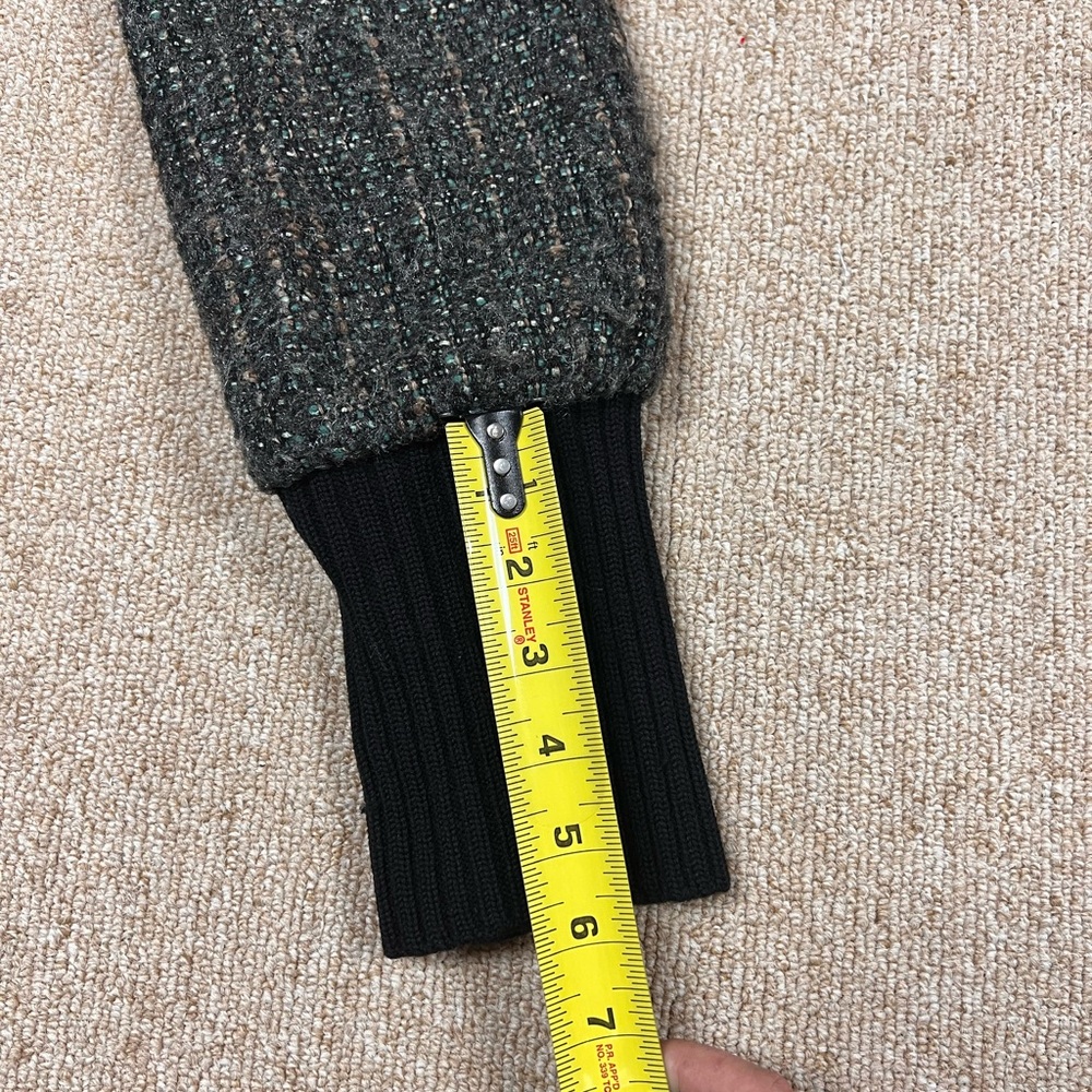 Classiques Entier Women Green Black tweed jacket Size M 3/4 length sleeves Lined - Picture 7 of 13
